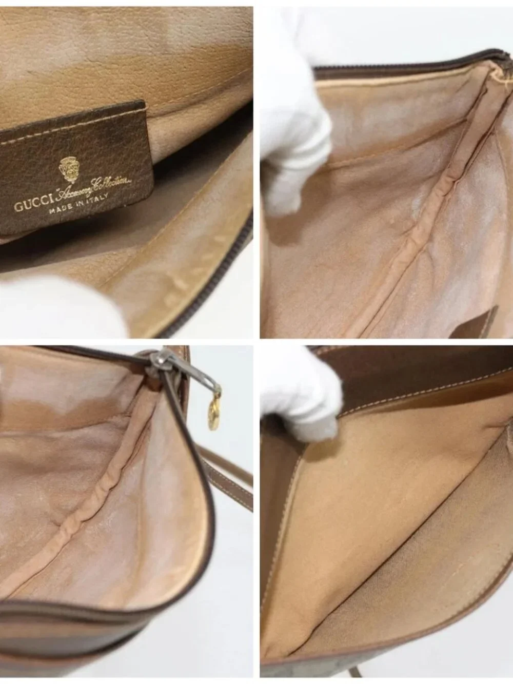 GUCCI GG Supreme Shoulder Bag PVC Beige Gold 904 02 020 Auth 181212